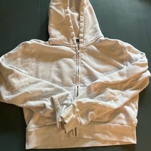Brandy Melville white Zip-Up Hoodie